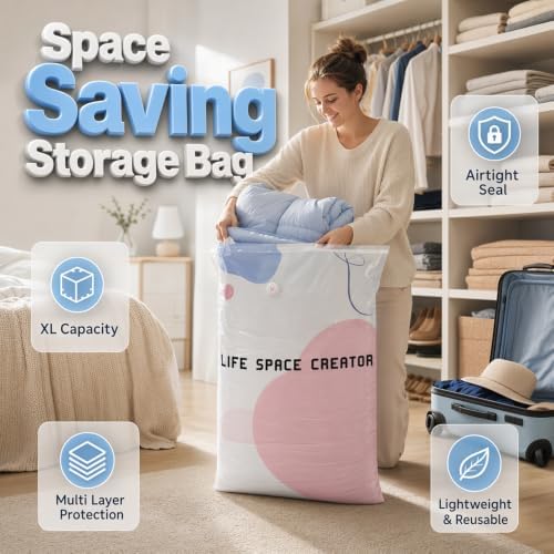 2027 New No-Pump Vacuum Storage Bags, 3D Vacuum Storage Bags, Portable Large Clothes Compression Bags for Household Use, Convenient Cube Storage Bag (5, 31.5 * 39.4in) - Image 2