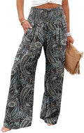 Angerella Womens Elastic High Waisted Palazzo Pants Casual Wide Leg Long Lounge Pant Trousers with Pocket by Angerella