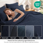 Love's cabin Quilts for Queen Bedspreads, 7 Pieces Bed in a Bag, Navy - Image 5