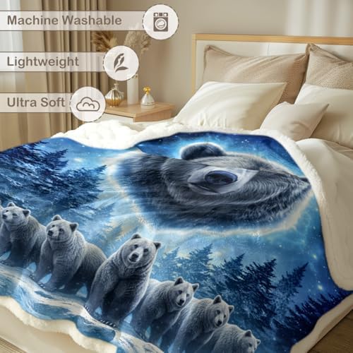 Sleepwish Bear Blanket Sherpa Throw Animal Decor Blanket for Men Teens - Image 6