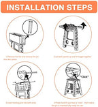ACKO 16 Inch 6 Pack Folding Step Stool, Safety Lock, Holds 400 lbs, Gray - Image 2