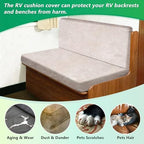 molasofa Leather Like RV Dinette Cushion Covers, RV Booth Seat Cover Stretchable Camper Cushion Couch Covers Washable Slipcovers for Camper Car Bench (2 Bench Cover & 2 Backrest Cover, Beige-New-02) - Image 4