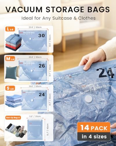 RJN Vacuum Storage Bags with Electric Pump, Vacuum Seal Bags for Clothing - Image 4