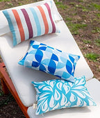 Outdoor Beach Chair Head Resting Pillow, Pool Lounge Chair Pillows with Insert and Adjustable Elastic Stripe for Recliner Sunbrella Neck Attachment, 2 Pack Size 11”*16” Strip II Red - Image 4