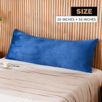 DOWNCOOL Large Body Pillow Insert with Faux Fur Cover - Fluffy Long Bed Pillow for Sleeping - Breathable Full Body Pillow for Adults - 20x54 inch (Blue, with Cover) - Image 2