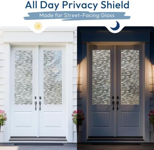 rabbitgoo Window Privacy Film, Static Cling, Frosted Silk, 35.4" x 118.1" - Image 3