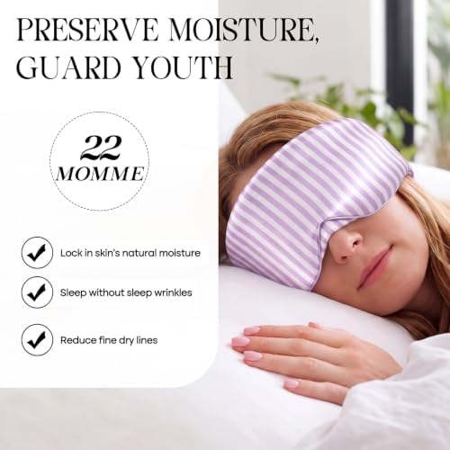 Panelee 100% Mulberry Silk Sleep Mask, 22 Momme Eye Mask for Women,Purple - Image 4