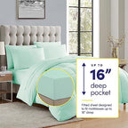 Sweet Home Collection 7 Piece Comforter Set Bag Solid Color All Season Soft Down Alternative Blanket & Luxurious Microfiber Bed Sheets, Mint, Twin XL - Image 2