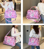 Travel Duffle Bag Weekender Overnight Bag Gym Tote with Dry and Wet Separated Pocket for Women Girls Shoulder Workout Duffel Bag Water Resistant, Pink Unicorn Set - Image 2