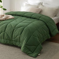 Bedsure Twin Comforter - Twin Duvet Insert for All Season, Ultra-Soft Quilted Down Alternative Comforter, Blanket for Bed, Prewashed Duvet Insert with 4 Tabs, Machine Washabl, Olive Green, 88x68 in by BEDSURE