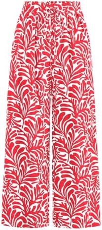 PRETTYGARDEN Womens Pants Elastic Waist Striped Lightweight Palazzo Pant by PRETTYGARDEN