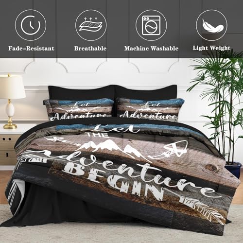 WeCozy Twin Comforter Set with Sheets, 5 Pieces Adventure Camp Bedding - Image 5
