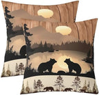 Erosebridal Rustic Cabin Throw Pillow Covers 24x24 Set of 2 Farmhouse Country Bear Cushion Cover Hunting Theme Forest Wild Animal Throw Pillow Case for Bed Couch Sofa Western Country Home Decor by Erosebridal