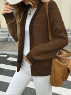 Saodimallsu Womens Open Front Cardigans Waffle Knit Sweaters with Pockets - Image 3