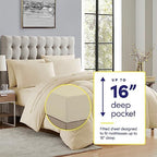 RV Short Queen Comforter Set for RV Camper - Comforter Set with Fitted & Flat Sheet, 4 Pillowcases - Tailored for RV Short Queen Beds - Cozy Essentials for Your RV Bedroom, Beige - Image 2