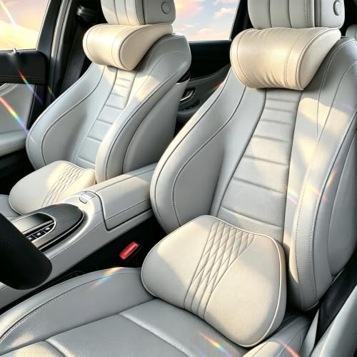 Universal Memory Foam Car Headrest Neck Pillow，Headrest*2+Backrest*2：D by SGRTNN-HiddenGemStore