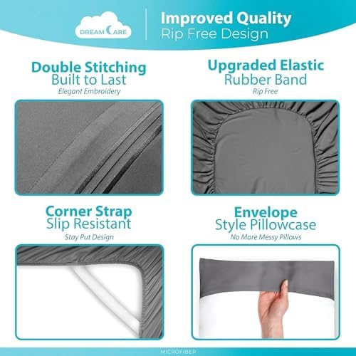 DREAMCARE King Size Sheets Set - 6 pcs Breathable Cooling Sheets King Size - Image 5
