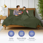 Kickoff Viscose Bamboo Sheets Twin XL Size 3-pc 100% Organic Bamboo Viscose Bed Cooling Sheets Twin XL Size Set Cool Bedding for hot Sleepers Sheet Set - Gift Ready Packaging (Green, TXL) - Image 4