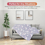 Cute Unicorn Throw Blanket Soft Lightweight, Adorable Animal Blankets for Bedroom Living Room Sofa Office, Dreamy Star Cozy Throws, Home Accent and Women Kids Girls Gifts, 60 X 80 Inch - Image 2