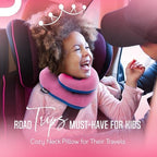 BCOZZY Kids Travel Neck Pillow 2-Pack – Small Pink & Small Light Blue – Patented Wraparound Chin Support for Car & Plane Travel - Image 3