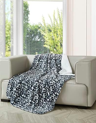 Regal Comfort Faux Fur Sherpa Throw Blanket - 50" x 70" Soft & Plush, Warm & Fuzzy Oversized Twin Velvet Fleece Blanket for All Seasons in Snow Leopard - Image 6