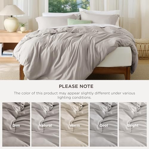 Bedsure Oversized King Duvet Cover, Soft Double Brushed Bedding Set, Taupe - Image 5