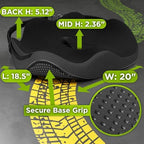 Truckules Large Big Rig Truck Seat Cushion, Black, Thick Memory Foam - Image 3