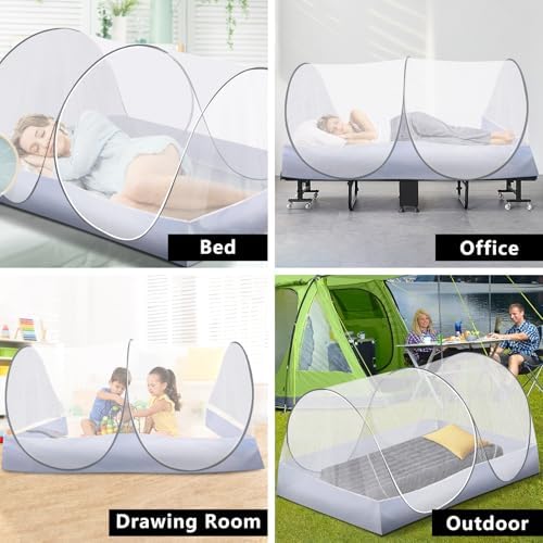 2 Pcs 78 * 41 * 31 Inch Extra Large Pop Up Mosquito Net, Portable Mesh Tent - Image 6