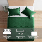 King Quilt Set Bedspread Coverlet Bedding Floral Emerald 106"x96" - Image 2