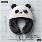 Animal Hooded Travel Neck Pillow U-Shaped Nap Cushion Lightweight with Cute Animal Design Washable Cover. (Husky) - Image 7