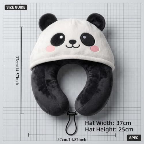 Animal Hooded Travel Neck Pillow U-Shaped Nap Cushion Lightweight with Cute Animal Design Washable Cover. (Husky) - Image 7