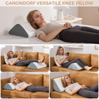 Knee Wedge Pillow 6.3'' for Post-Surgery Recovery-Leg Elevation Support for Sleep Position, Alleviating Lower Back & Hip Pain Enhancing Circulation in Ankles Legs Triangle Pillow with Removable Cover - Image 4