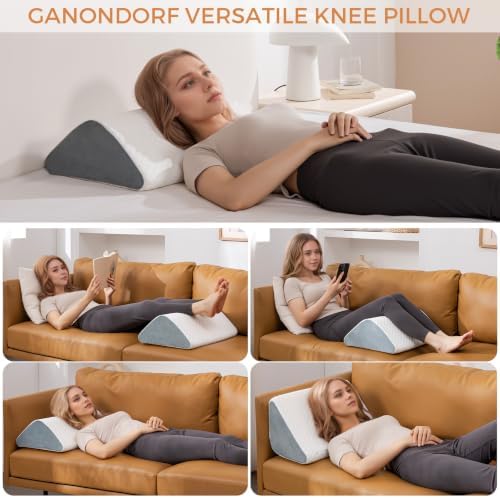 Knee Wedge Pillow 6.3'' for Post-Surgery Recovery-Leg Elevation Support for Sleep Position, Alleviating Lower Back & Hip Pain Enhancing Circulation in Ankles Legs Triangle Pillow with Removable Cover - Image 4