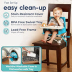 OmniBoost Booster Seat with Tray, Travel High Chair, Baby Chair, Teal - Image 4