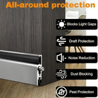 Automatic Door Sweeping Bottom Aluminum Alloy, 23in - 40in Surface Mount Type - Suitable for Door Bottom Sealing Sound Insulation Windproof Dustproof Light Blocking(Silver,66cm/25.9in) - Image 7