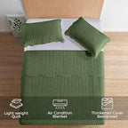 Imperial Rooms Queen Quilt Olive Green Leaf 10 Pack for Hotel Guest Room - Image 2