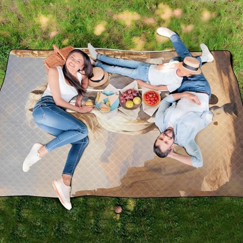 Camp Blanket Water-Resistant Camping Blanket Packable 80"X118" for Kids Picnic Items, Horse White - Image 7