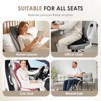 FLORICH Car Seat Cushion & Lumbar Support Pillow & Car Neck Pillow, Ergonomic Memory Foam Driving Seat Cushion for Back & Sciatica Pain Relief, Non-Slip Washable Cushion for Car, Driver, Office-Pink - Image 2