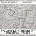 Love's cabin Quilts for Queen Bedspreads, 7 Pieces Bed in a Bag, Light Grey - Image 3