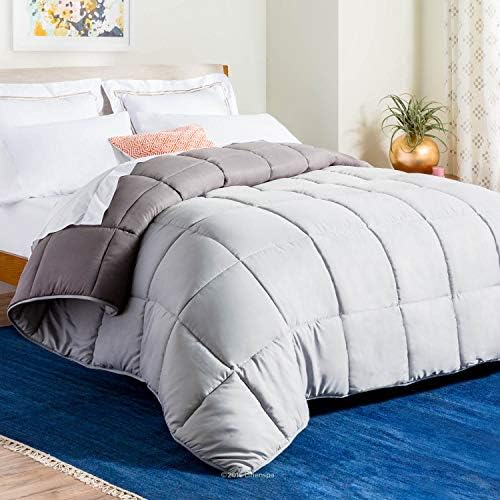 Linenspa All-Season Down Alternative Comforter, Stone/Charcoal, King by Linenspa