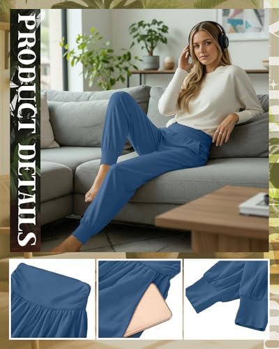 Ficerd 3 Pack Women's Joggers Loose Yoga Pants with Pockets - Image 3