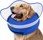 Supet Raised Inflatable Dog Cone Collar to Stop Licking, Soft Dog Cone Alternative After Surgery, Pet Neck Donut Collar for Small Medium Large Dogs by Supet
