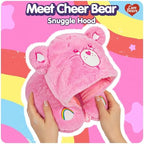 Care Bears - Cheer Bear Snuggle Hood, Travel Pillow with Hood, Soft Plush Neck Support, Lightweight, Comfortable and Breathable, Airplane, Care and Train Travel - Pink - Image 2