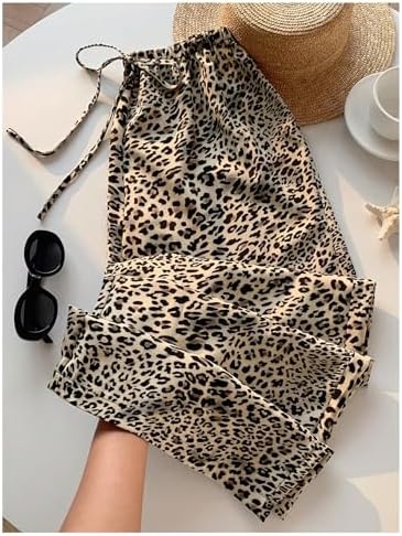 SHENHE Women's Cheetah Print Wide Leg Baggy Y2k Loose Streetwear Trousers - Image 2