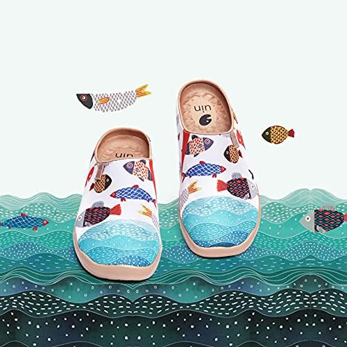 UIN Slipper Woman Travel Art Painted Shoes Wide Toe Casual Home Slip On Mules Malaga - Image 4