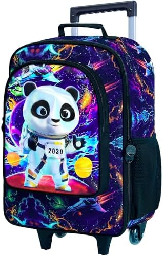 Kids Luggage for Boys 18", Carry on Suitcase with Wheels Panda Black by FTJCF