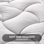 SLEEP ZONE Cooling Queen Mattress Topper for Single Bed, Premium Zoned Quilted Mattress Pad, Fitted Mattress Protector Cover, Machine Wash Durable, Deep Pocket 8-21 inch (Silver Grey, Queen) - Image 4