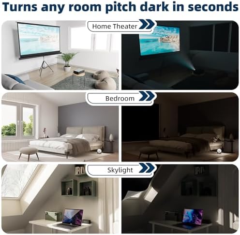 NIGHTON 100% Blackout Window Cover 65" W x 48" L,No Drill Black Out Blinds - Image 4
