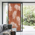 Window Privacy Film Frosted, Burnt Orange Leaves Non-Adhesive Static Cling Window Tint, Middle Century Tropical Monstera Insulated Windows Frosted Films for Living Room, 35.4 x 78.7 Inches - Image 2