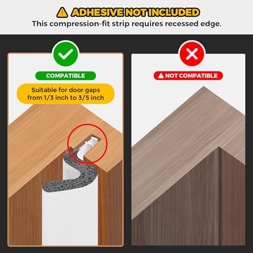 Ravinte Weather Stripping Door Seal, Q-Shaped Kerf Foam Strip, 50 FT, White - Image 2